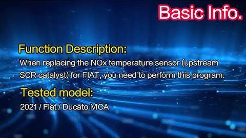 LAUNCH X431 PAD: NOx Temperature Sensor Replacement for FIAT Ducato MCA