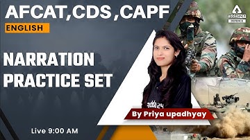 AFCAT 2 2022 | Narration Practice Set for AFCAT, CDS, CAPF | By Priya Upadhyay