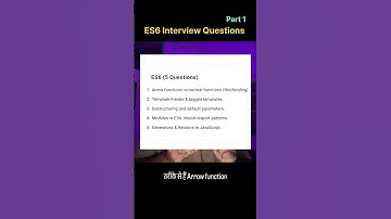 ES6 Interview Questions | #codinginterview #frontendcourse #javascript #motivation