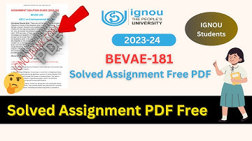 BEVAE 181 Solved Assignment 2023-24 Free PDF Download | BEVAE 181 Solved Assignment Free