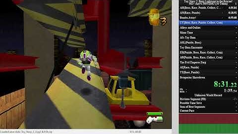 Toy Story 2 (N64 EMU) NG+ Any% 30 Token Speedrun in 39:35.93