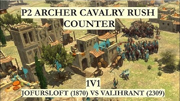 0 A.D. 1v1 vs Valihrant | P2 Archer cavalry rush counter