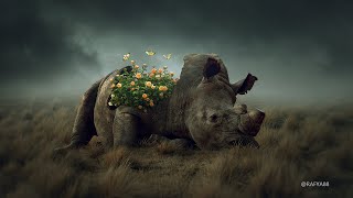 Rhino Flower Photo Manipulation Editing Tutorial