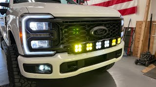 2023 Superduty light bar install on factory bumper