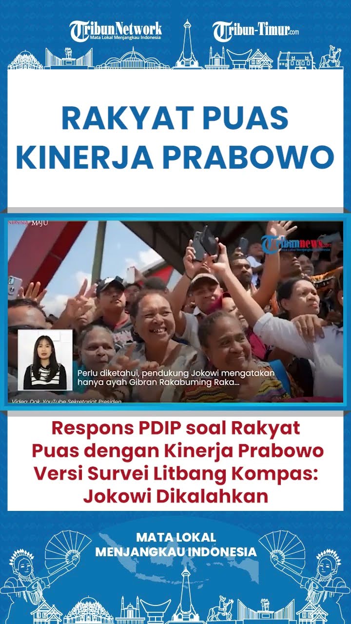 SHORT PDIP Sebut Prabowo Kalahkan Jokowi Soal Survei Kepuasan Rakyat di 100 Hari Kerja Presiden