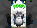 Tiny wolf tries to howl, but only squeaks, inflating like a balloon.