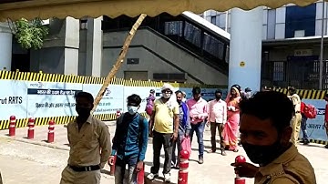 Delhi: Covid-19 test drive at Anand Vihar metro station