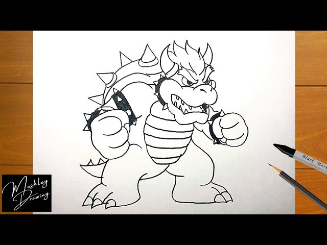 Como DESENHAR o bowser do FILME DO Mario- Como DIBUJAR a BOWSER Super Mario  how to draw BOWSER 