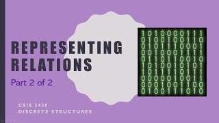 Discrete Structures:  Representing Relations Part 2 of 2 (Digraphs)