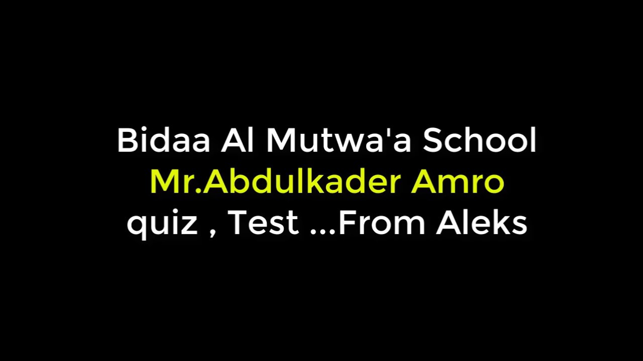 Creat Quiz Test Worksheet from Aleks YouTube