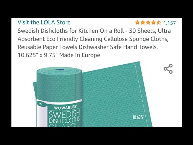 LOLA Wowables Swedish Dish Cloths, Reusable & Biodegradable 30