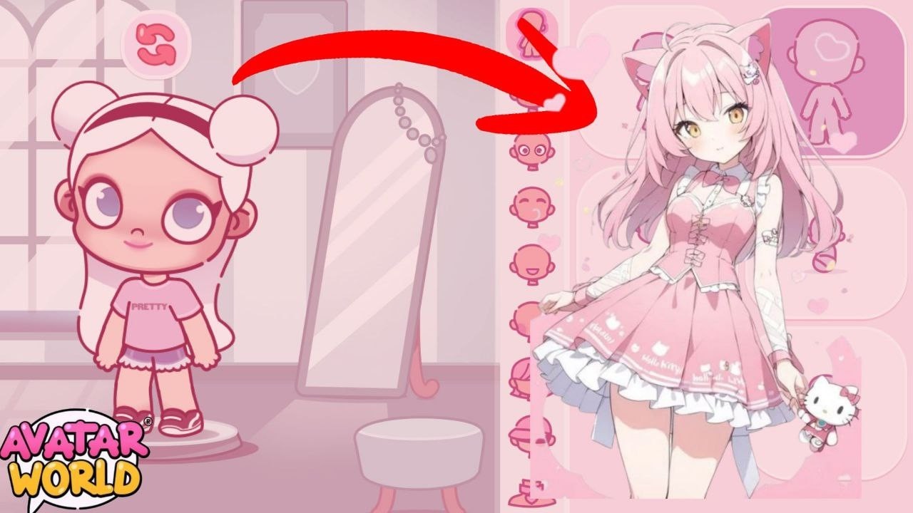EASY ️ How To Make A Hello Kitty😺💖 In Avatar World 🌎 #avatarzoe - YouTube