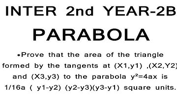 PARABOLA//INTERMEDIATE 2nd YEAR /)MOST IMPORTANT LAQ IN 2B//@NanajiGonnabathula