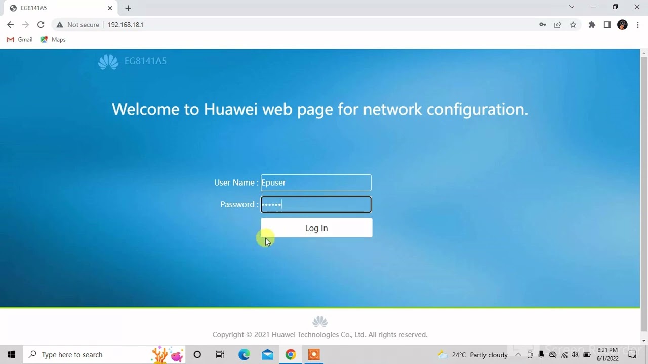 How To Change Huawei EG8141A5 Router Password In Pc | ssid or password in Huawei EG8141A5 | - YouTube