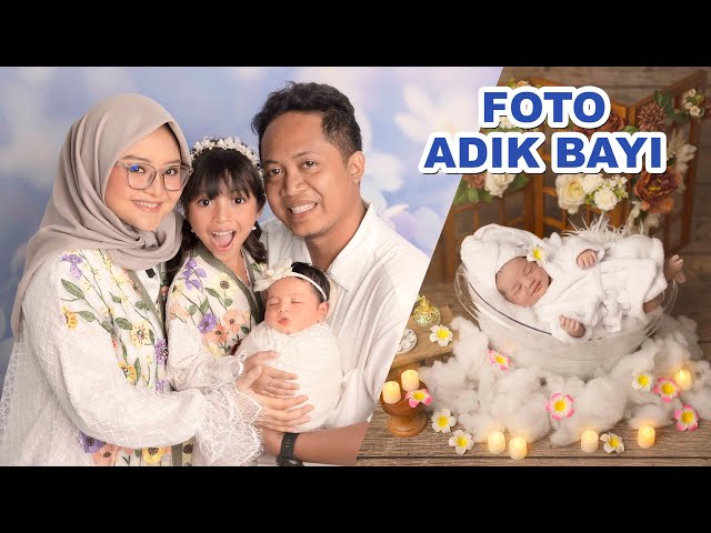 ADIK BAYI LEIKA DI AJAK FOTO STUDIO 😍 FOTO NEW BORN DI BABY SKRATTA class=