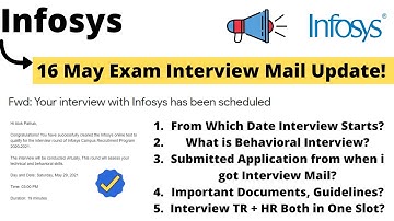 Infosys 16 May Interview Mail Update  SE Post Interview Mail Update |Important Points |Tips #infosys