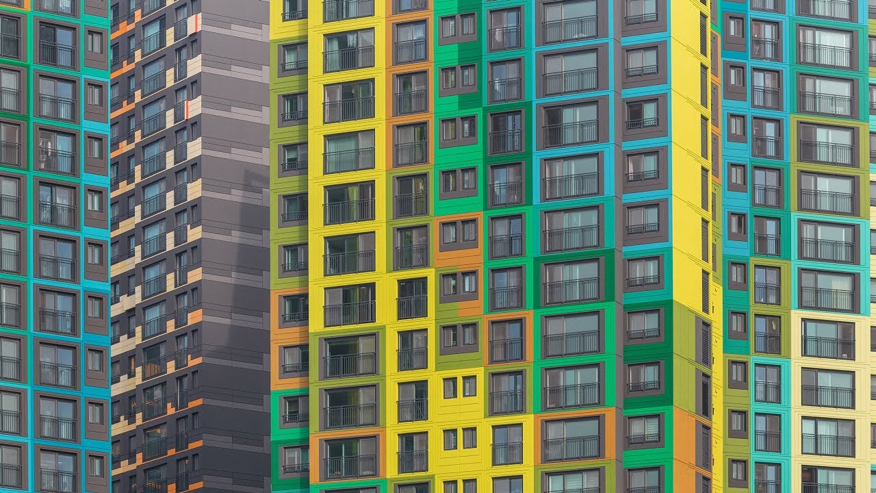 Яркие высотки. Красивые, яркие многоэтажки. Цветные корейские муравейники. Известные яркие многоэтажки Турции.