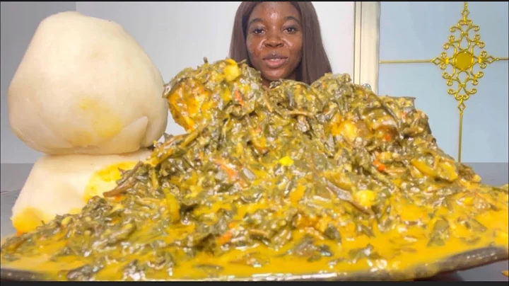 ASMR Bitter Leaf Soup and Fufu (Real Mukbang) #asmrsounds #asmr