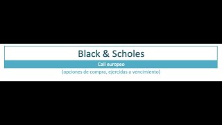 Black Scholes   Teoría y práctica excel