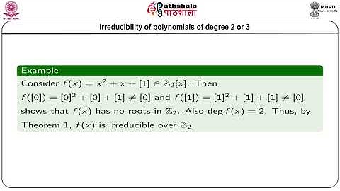 M-19. Irreducibility of Polynomials over a field