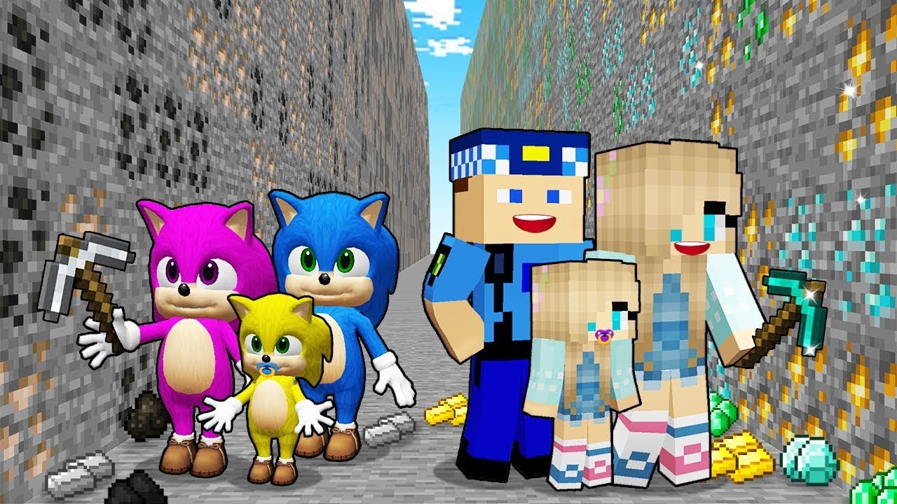 BEBEK SONİC AİLE VS BERCA AİLE MADEN KAPIŞMASI - Minecraft