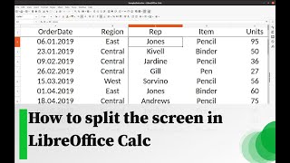 How to split the screen in LibreOffice Calc