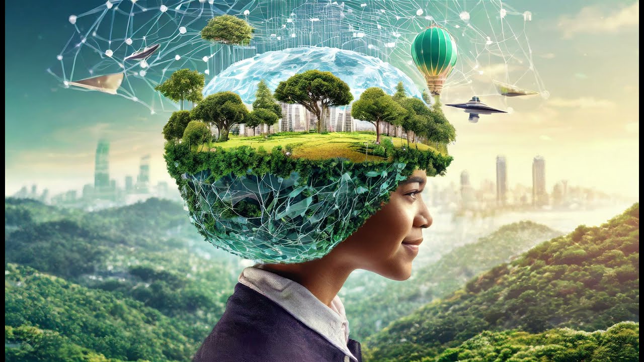 filled with technological innovation expanding from the head