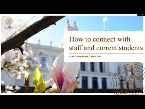 Study at Lund University | Part 7 | How to connect with staff and current students