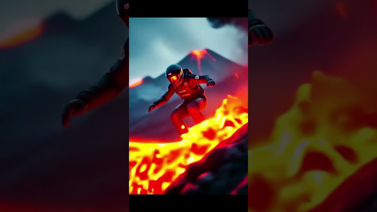 Extreme Volcano Snowboarding 