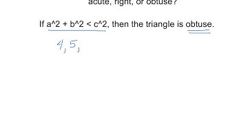 Geometry:  how to tell whether a triangle is acute, right, or obtuse