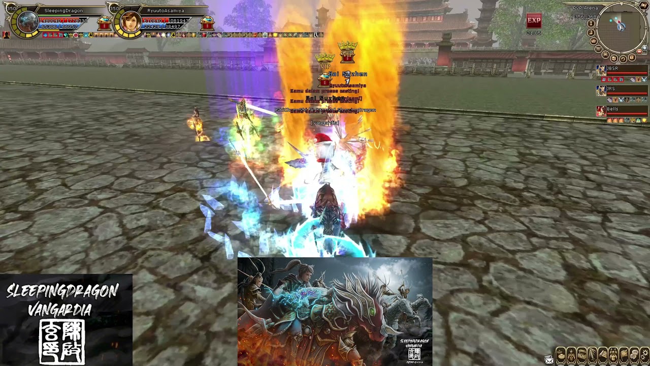 3 Kingdoms Online - SleepingDragon vs DeathStalker (Warlock) and RyuutoAsamiya (Overlord) PvP Arena