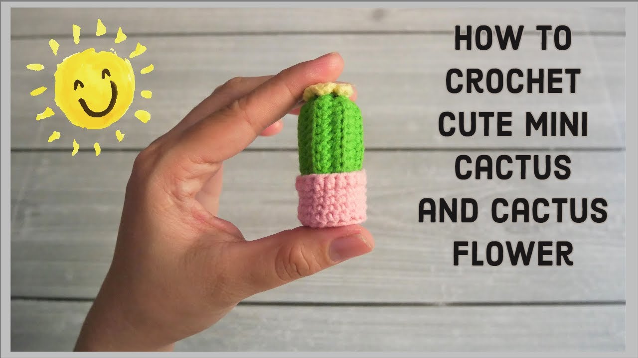 How to crochet cute mini cactus and cactus flower keychain amigurumi / fast and easy