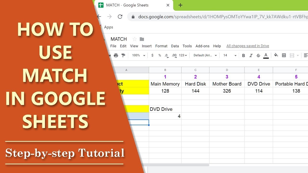 Google match. Search function in Google Sheets.