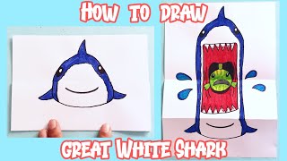 How to Draw GREAT WHITE SHARK SURPRISE FOLD!!