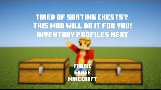 Tired of sorting chests? This mod will do it for you! Inventory Profiles Next. Fabric,Forge.Mod