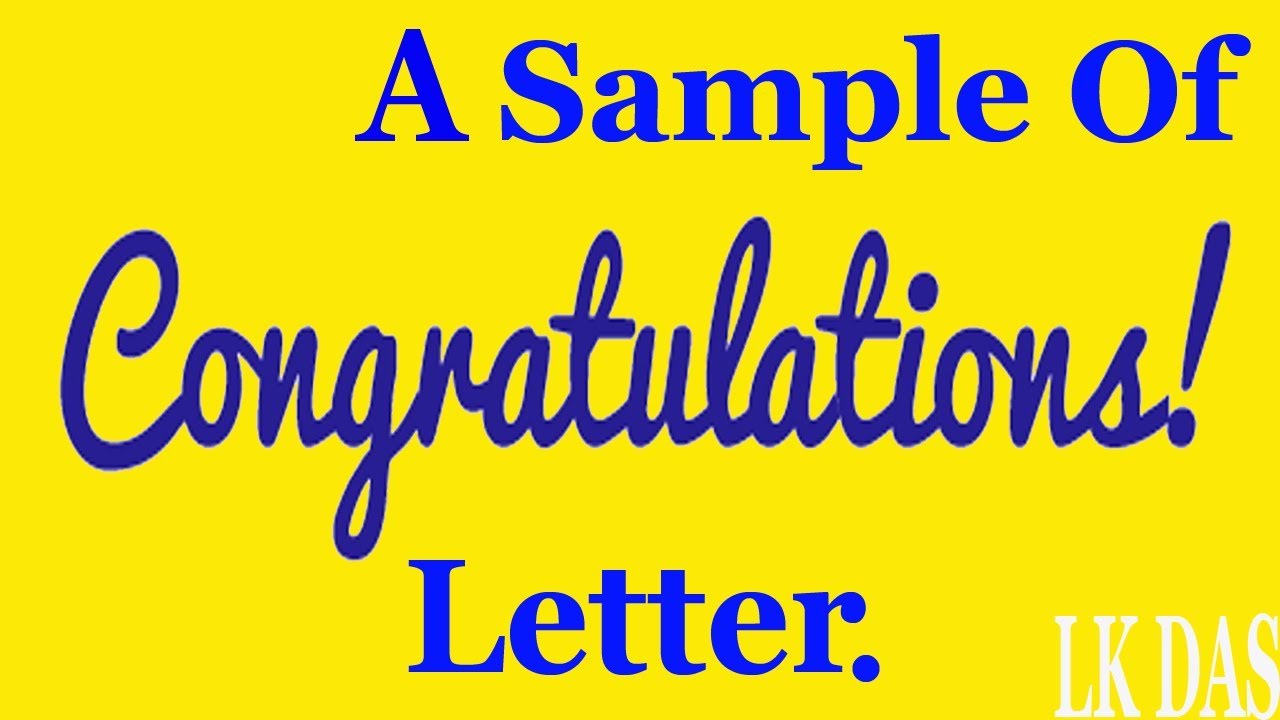 จดหมายสอบถามสินค้า  New  A Sample of Congratulations Letters