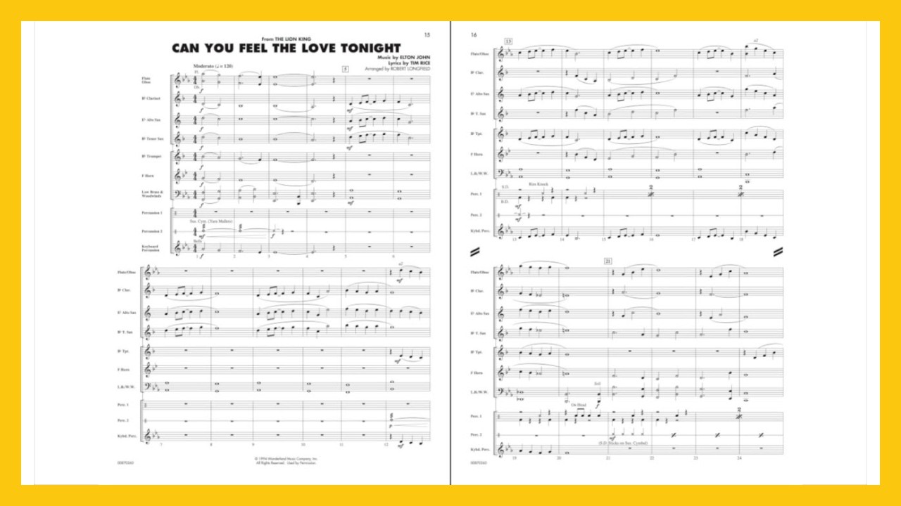 Can You Feel the Love Tonight (from EE Disney Favorites for Band) | Arr ...