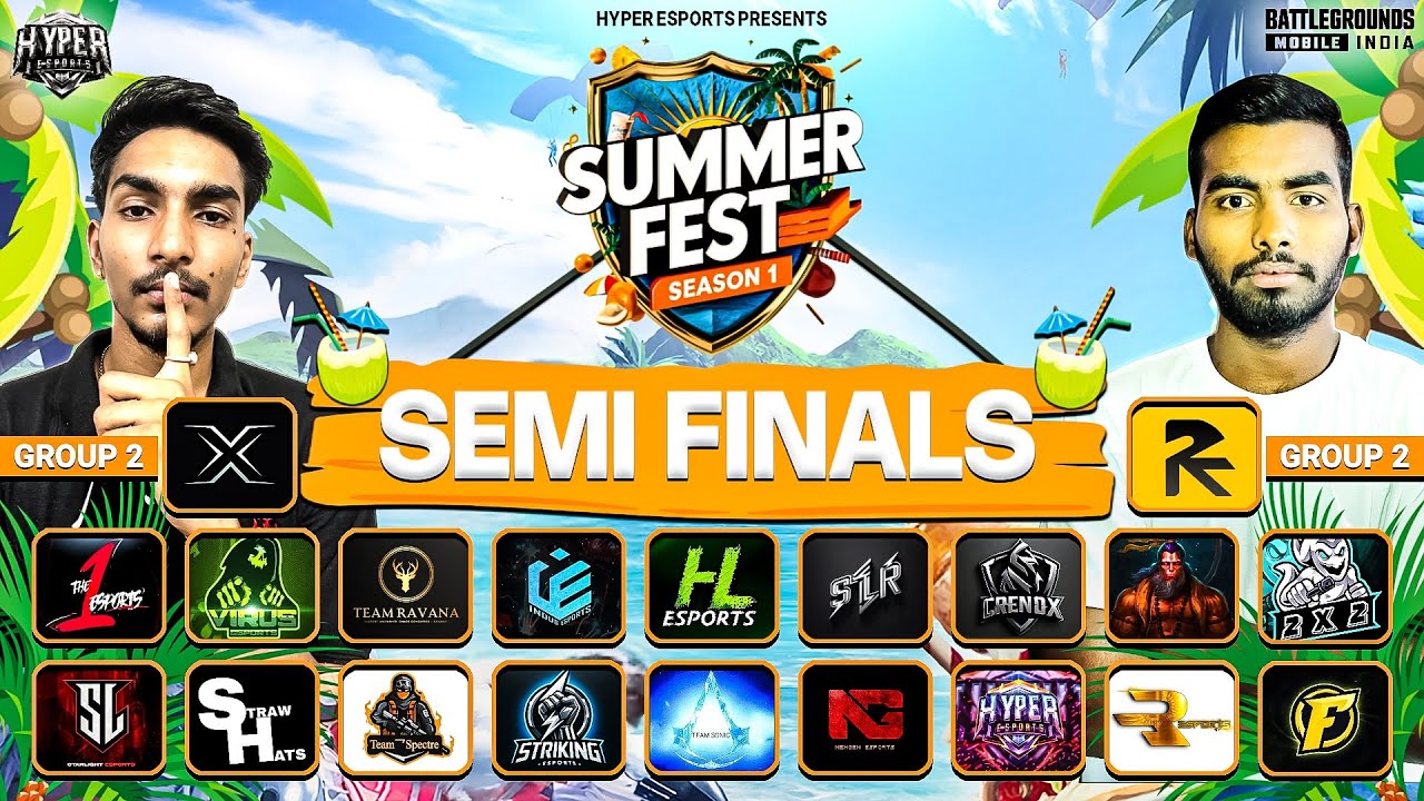 [HINDI] SEMI FINALS G2 || DAY 1 || || SUMMER FEST S1 ll HYPER ESPORTS ...
