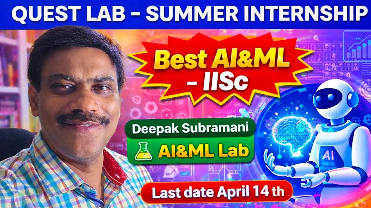 IISc - QUEST Lab - One of the India's Best AI &ML Lab - Summer ...