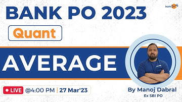 Bank PO 2023 | Quant | Average Questions  | By Manoj Dabral