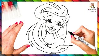 Cómo Dibujar A Ariel De La Sirenita Paso A Paso ‍?‍️ Dibujos Para Niños