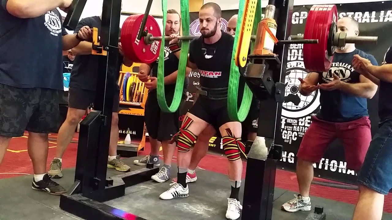Max Markopoulos squats 290kg GPC Nats