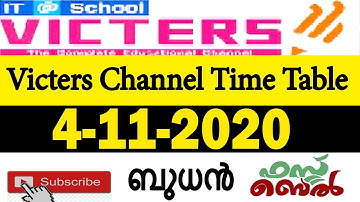 First Bell Victers Channel Time Table 4/11/2020  ഫസ്റ്റ് ബെൽ വിക്‌ടേഴ്‌സ് ചാനൽ ടൈം ടേബിൾ 4/11/2020