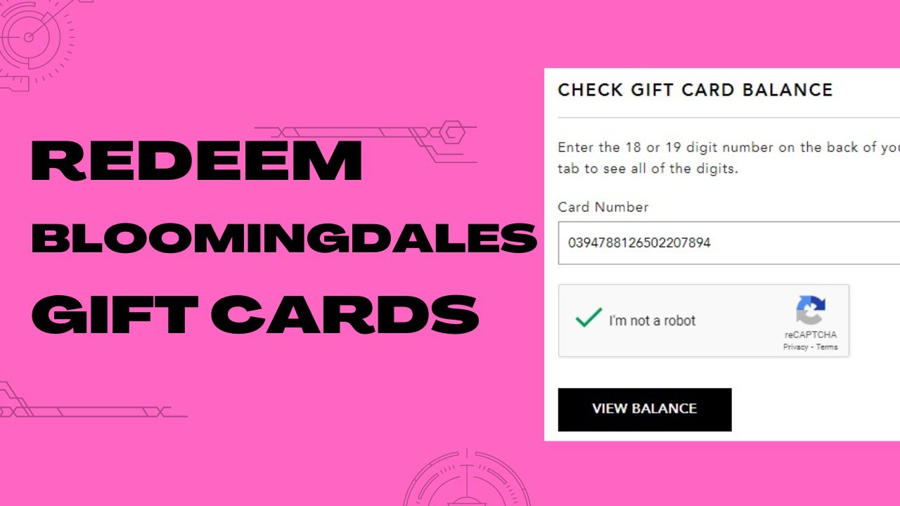 How To Redeem Bloomingdale's Gift Card Online 