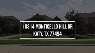 10314 Monticello Hill Dr Katy, TX 77494