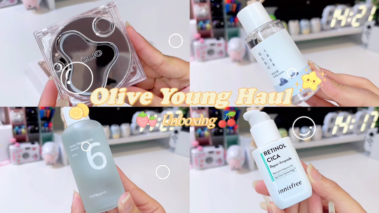 $110 Olive Young Haul 🎀| K-beauty Skincare and Makeup Unboxing ✨