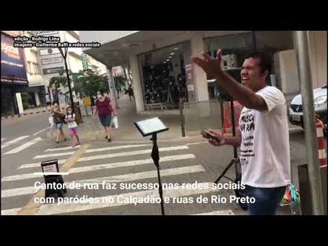 Com paródias sobre o calor de Rio Preto, artista de rua vira atração do Calçadão