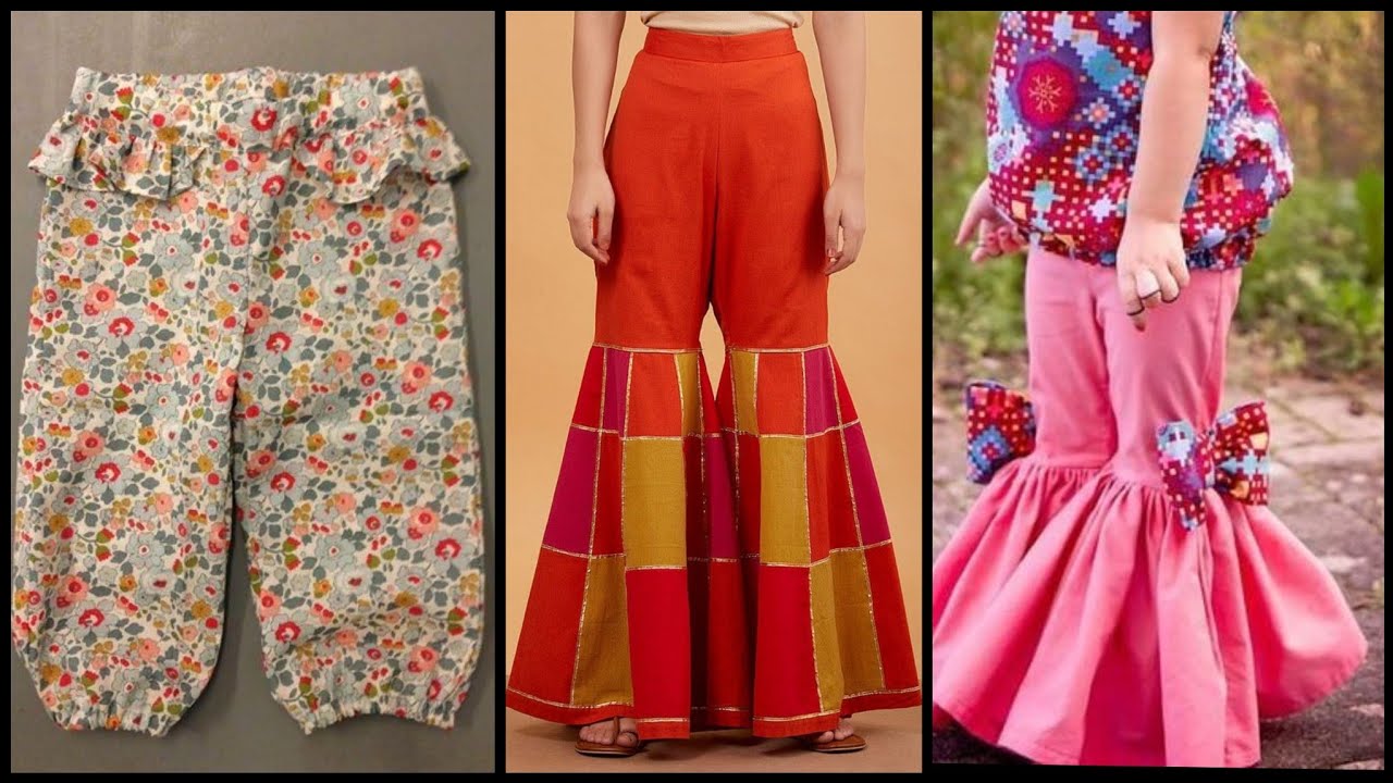 New 50 Very Stylish Cotton Casual & Formal Trousers Designs For 1 To 9 Year Girls(EID COLLECTION)