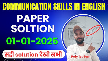 COMMUNICATION SKILLS IN ENGLISH PAPER SOLUTION 2025 | COMMUNICATION SKILLS IN ENGLISH ORIGINAL PAPER