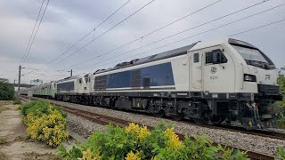 8785次台鐵R200型柴電機車R201+R202(重聯)+EMU918(無火)通過(交會136次普悠瑪自強號)